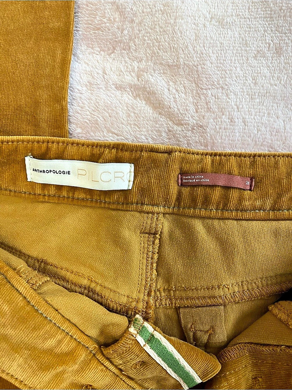 Anthropologie pilcro High Skinny Corduroy Straight Leg Pants Brown Waist 28 NWT - Picture 2 of 5